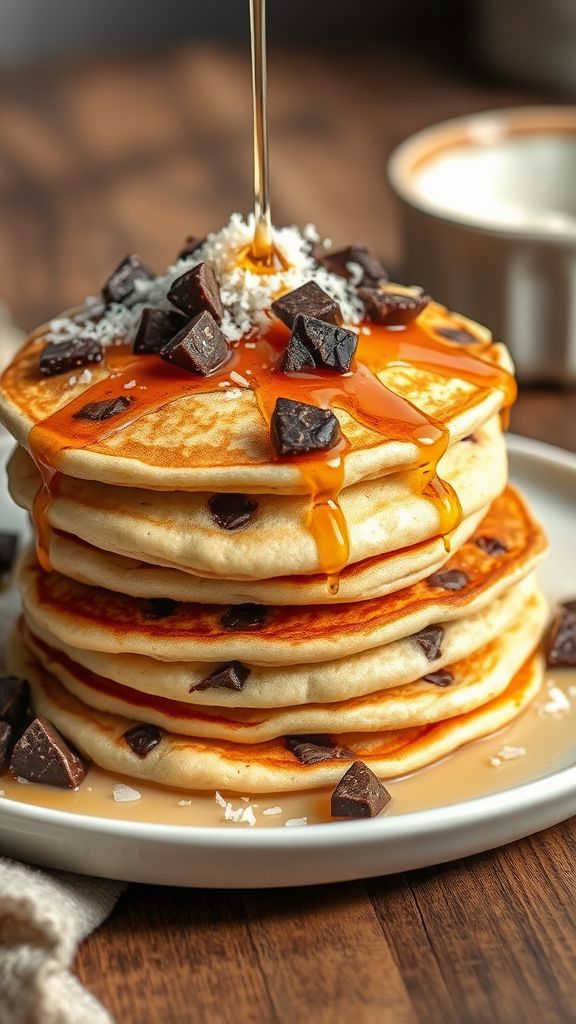 Coconut Flour Pancakes with Chocolate Chunks