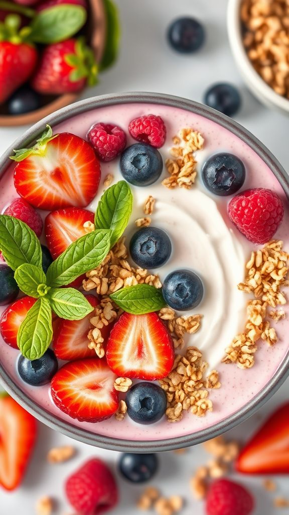 Cottage Cheese and Berry Smoothie Bowl