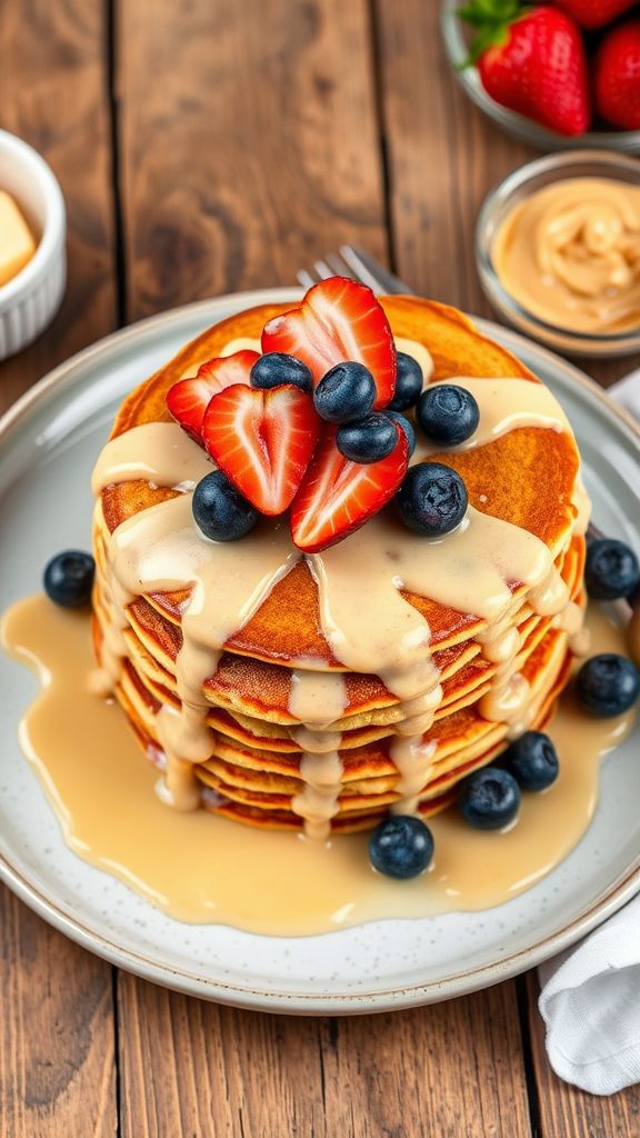 Cottage Cheese Pancakes with Almond Butter