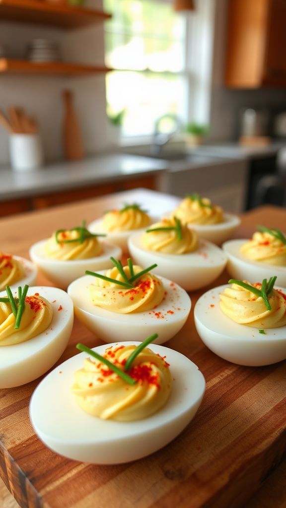 Cream Cheese and Chive Deviled Eggs  