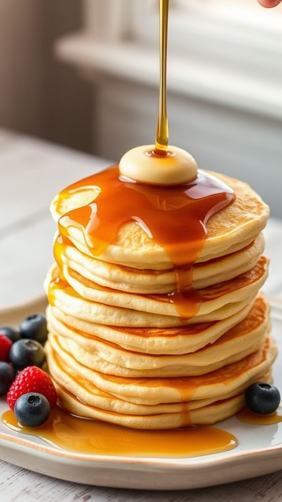 Cream Cheese Pancakes with Sugar-Free Syrup  