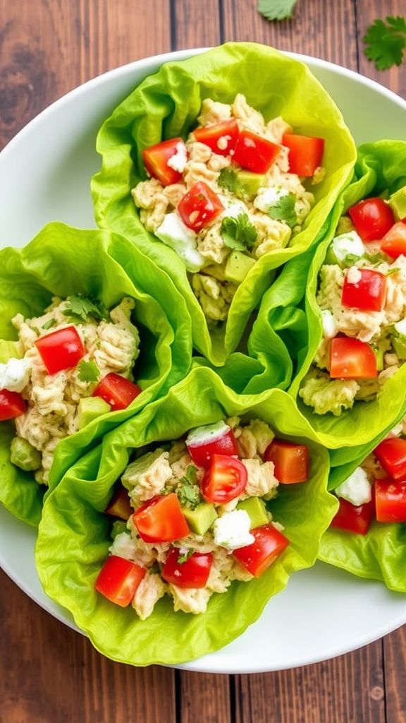 Creamy Avocado Chicken Salad Wraps  