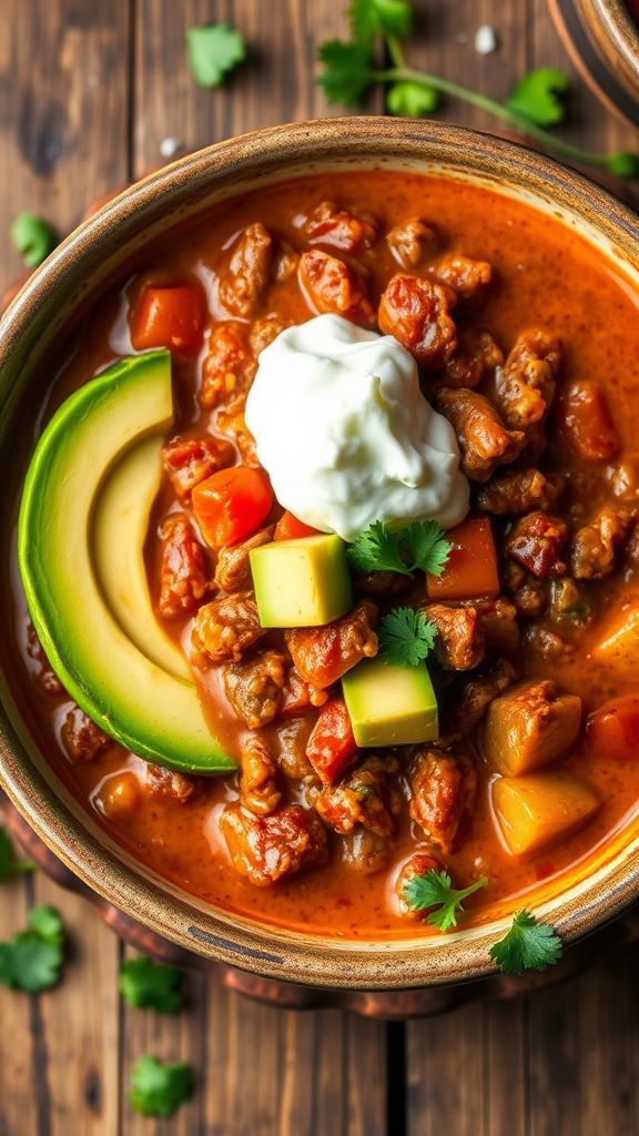 Creamy Avocado Keto Chili  