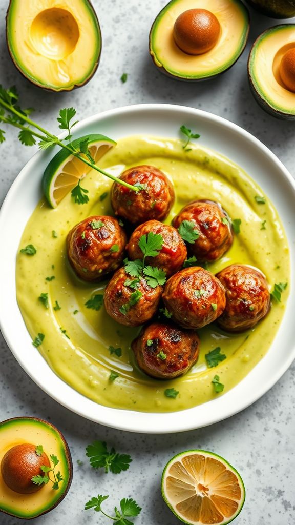 Creamy Avocado Lime Meatballs