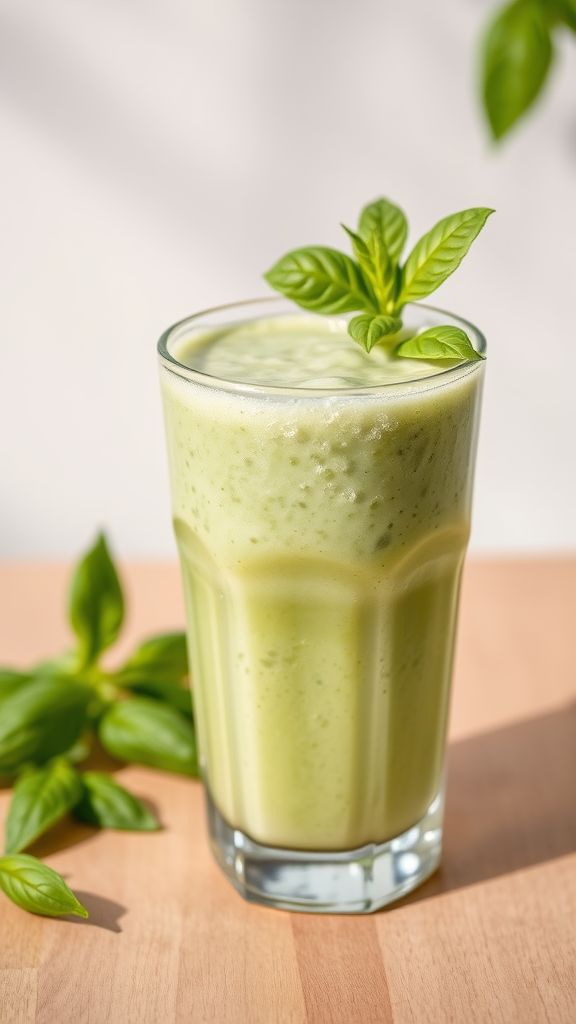 Creamy Basil and Cucumber Smoothie