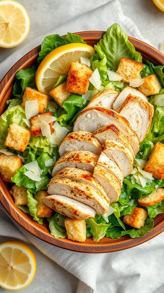 Creamy Caesar Salad with Grilled Chicken