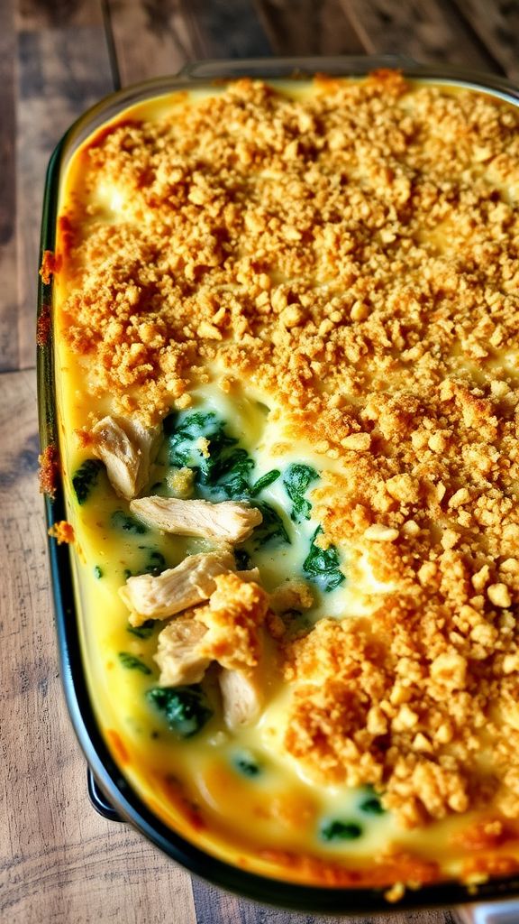 Creamy Chicken and Spinach Casserole  