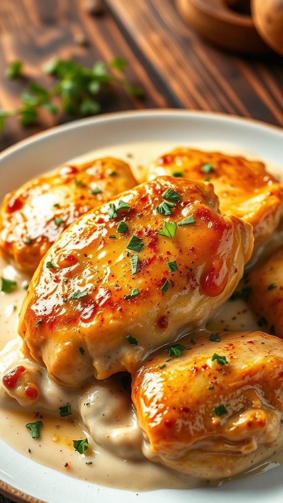 Creamy Garlic Chicken Thighs