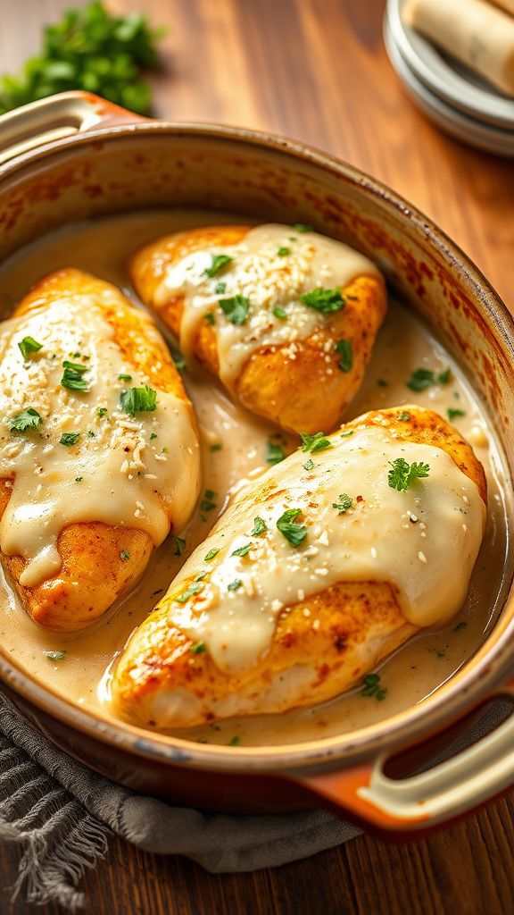 Creamy Garlic Parmesan Chicken Bake  