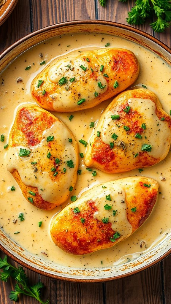 Creamy Garlic Parmesan Chicken Bake