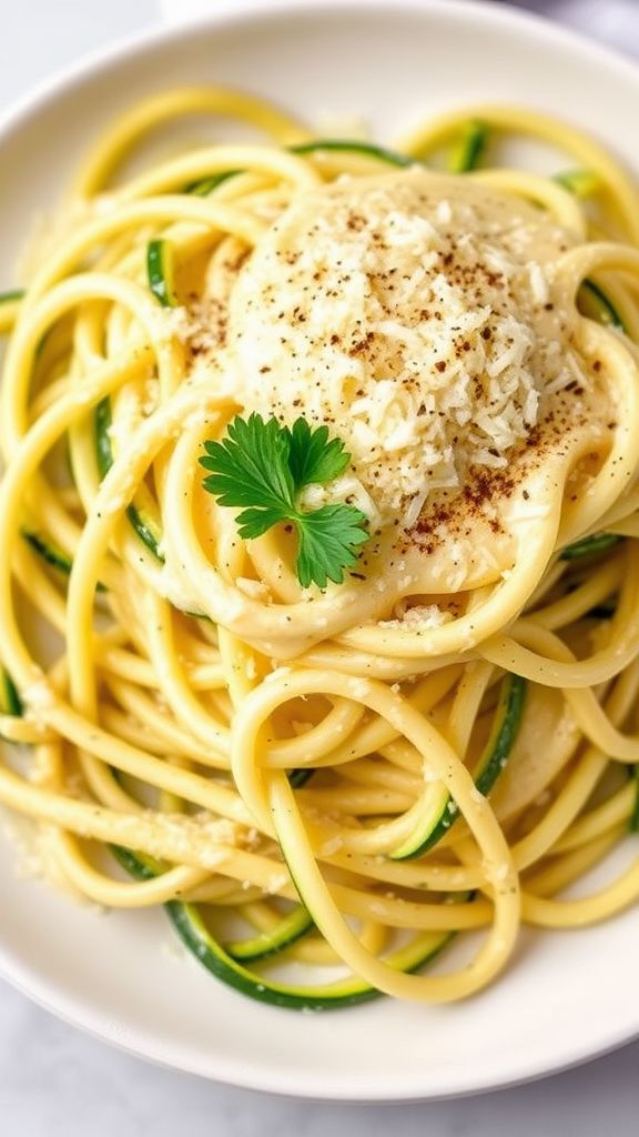 Creamy Garlic Parmesan Zoodles  