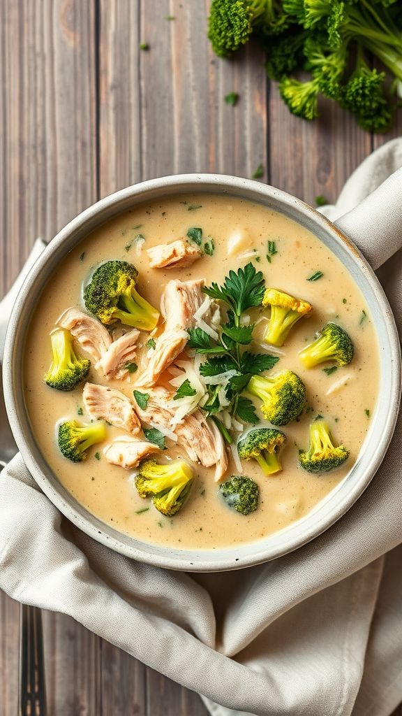 Creamy Keto Chicken and Broccoli Soup  