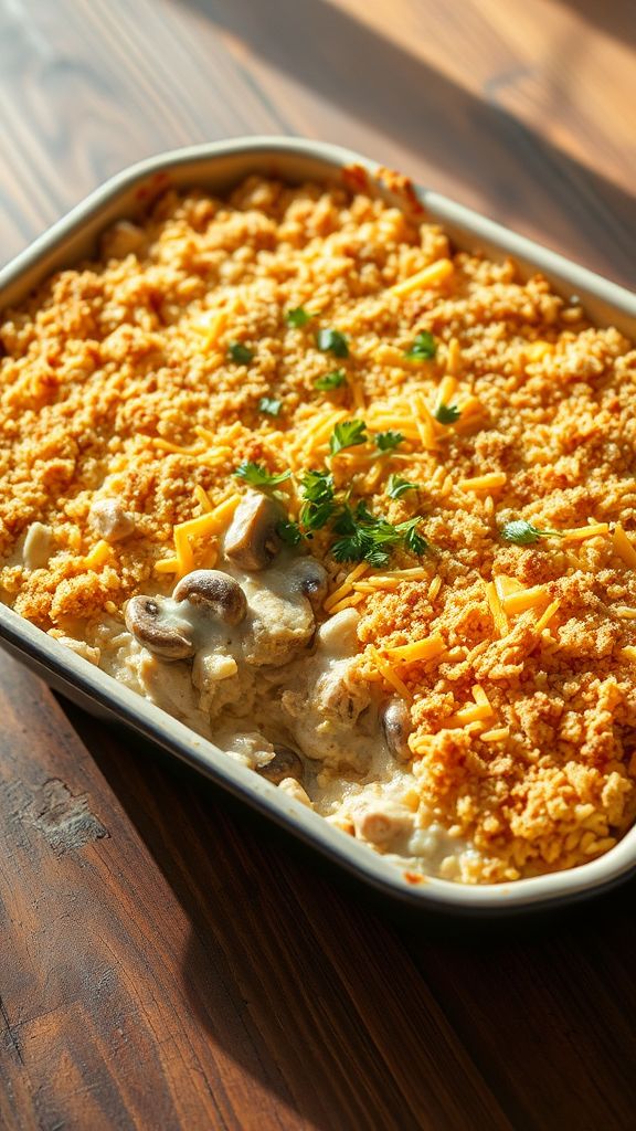 Creamy Mushroom and Chicken Casserole