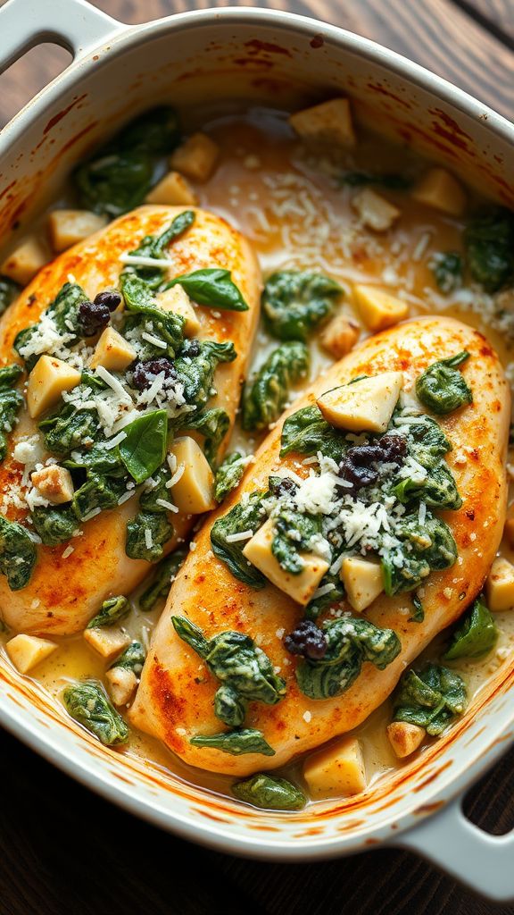 Creamy Spinach and Artichoke Chicken Bake