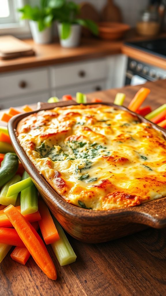 Creamy Spinach and Artichoke Dip with Veggies