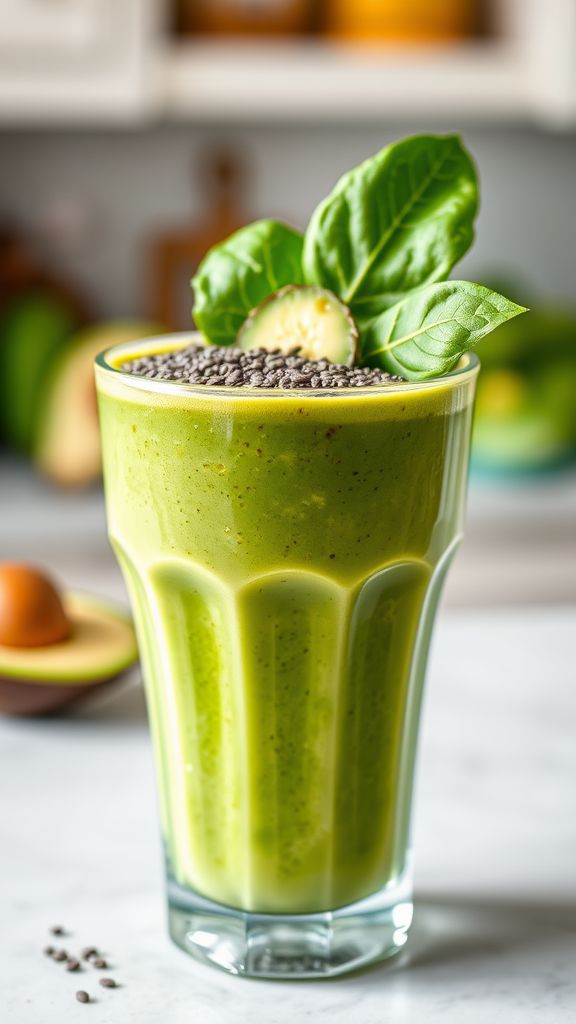 Creamy Spinach and Avocado Smoothie  