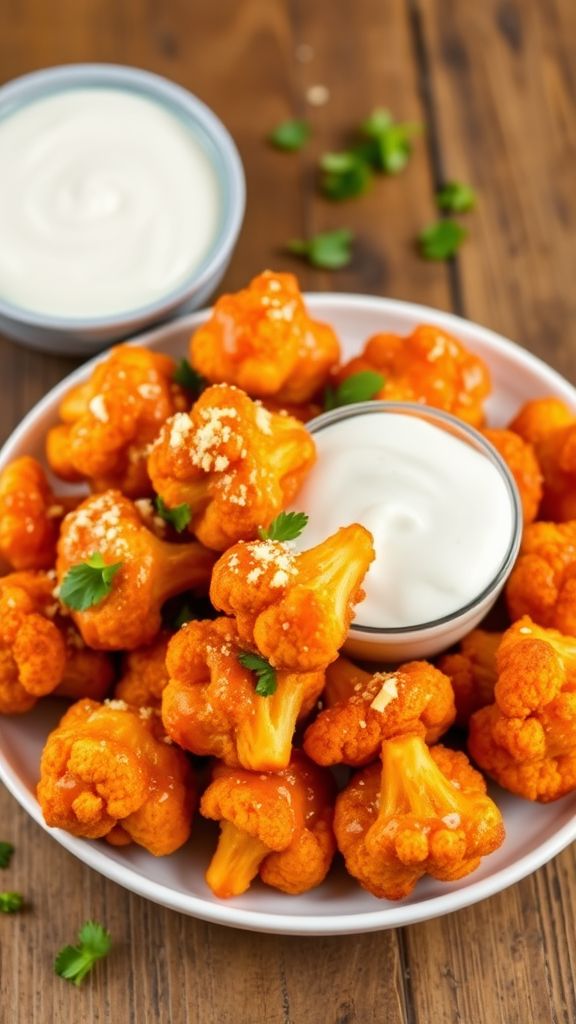 Crispy Baked Buffalo Cauliflower Bites