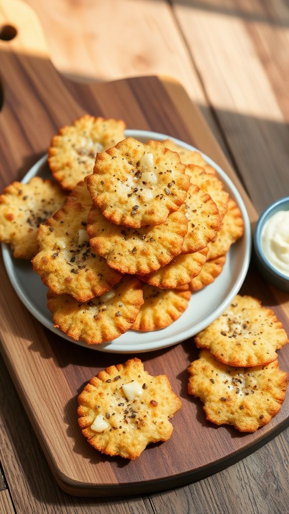 Crispy Cheese and Chia Seed Crackers