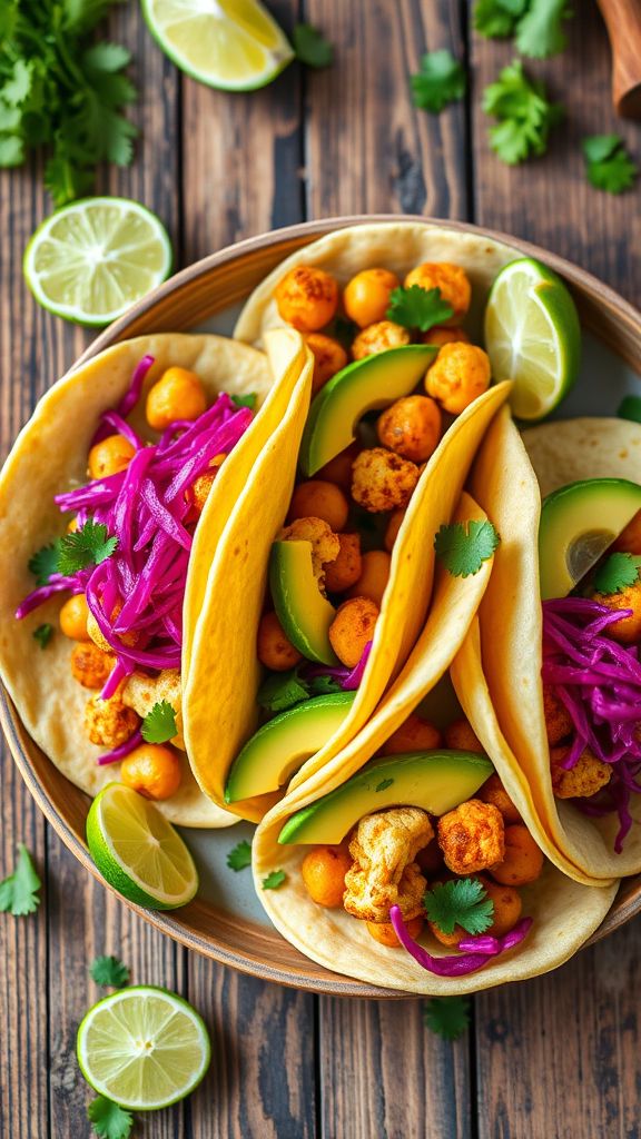 Crispy Chickpea Cauliflower Tacos  