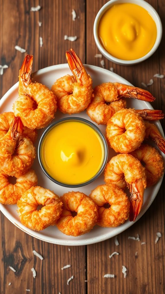 Crispy Coconut Shrimp with Mango Dip