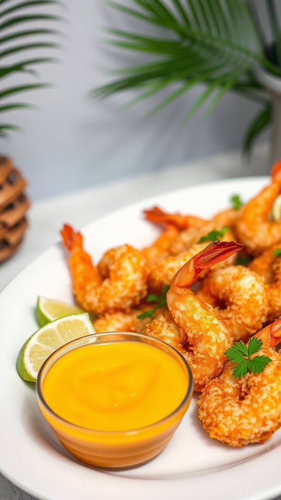 Crispy Coconut Shrimp with Mango Dipping Sauce  