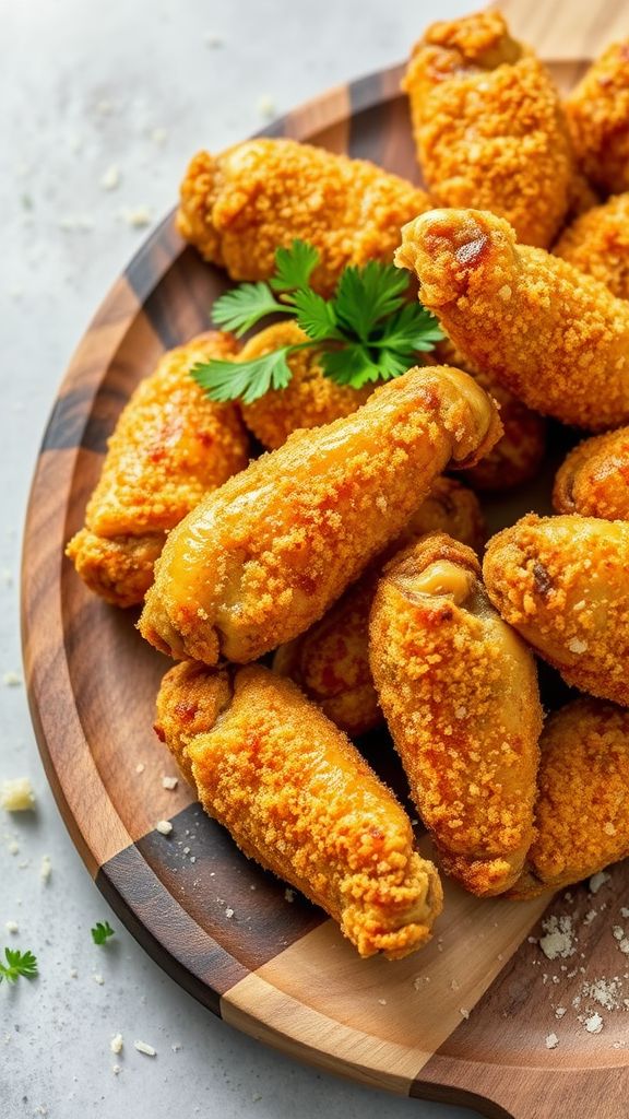 Crispy Parmesan Crusted Chicken Wings