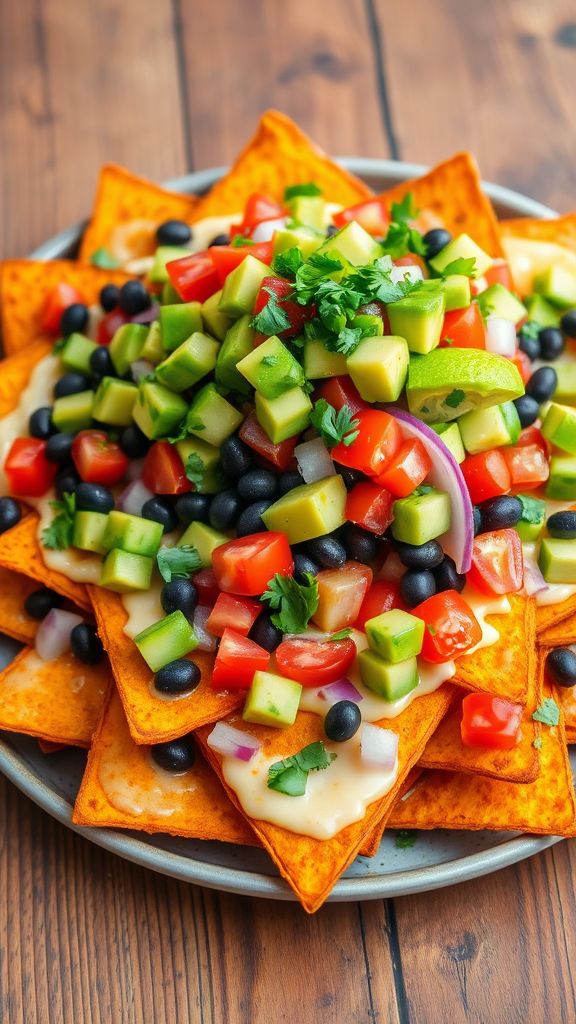 Crispy Sweet Potato Nachos with Avocado Salsa  