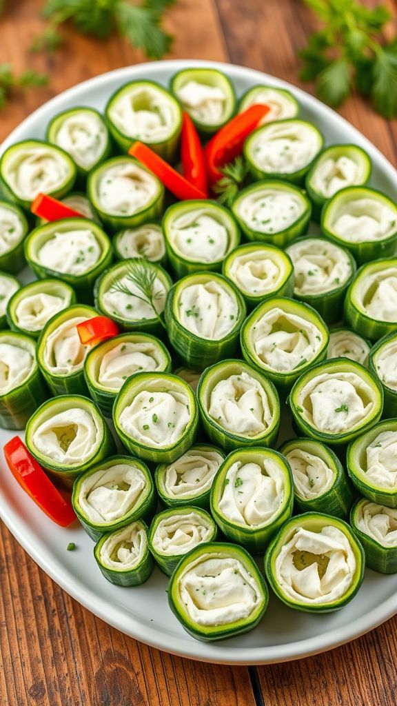 Cucumber and Cream Cheese Roll-Ups