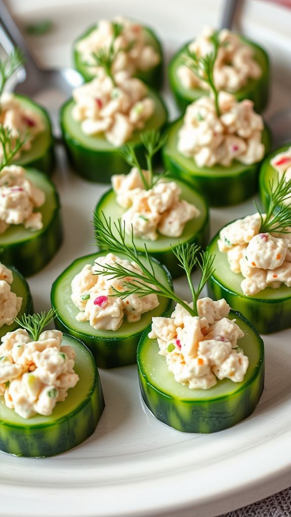 Cucumber Bites with Tuna Salad  