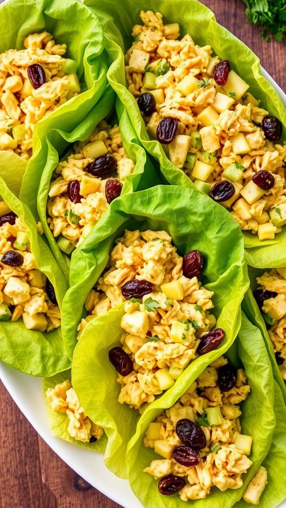 Curried Chicken Salad Lettuce Wraps