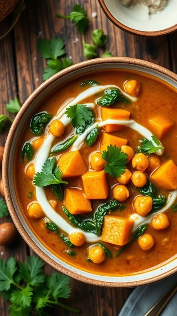 Curried Chickpeas and Sweet Potato Stew  