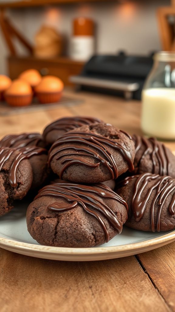 Dark Chocolate Drizzled Keto Cookies  