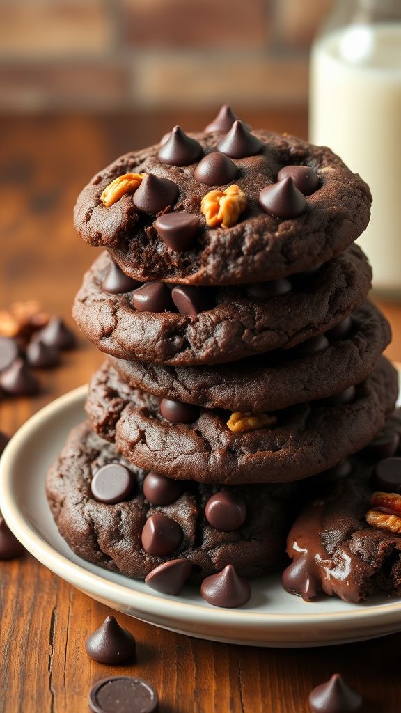 Double Chocolate Chip Walnut Cookies