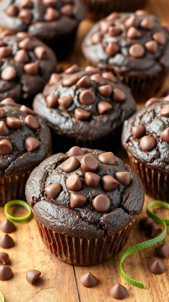 Double Chocolate Zucchini Muffins