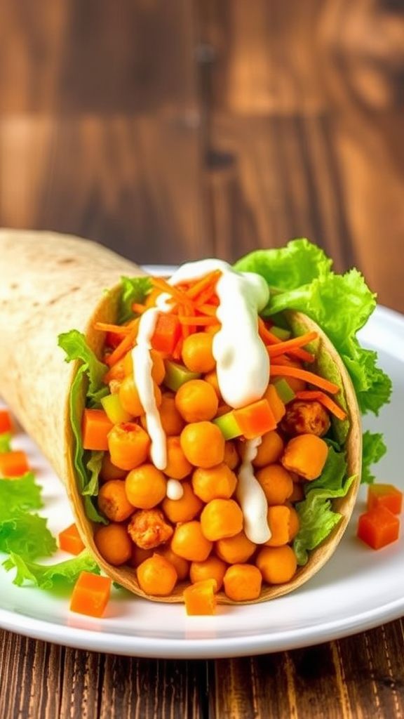 Easy Buffalo Chickpea Wrap  