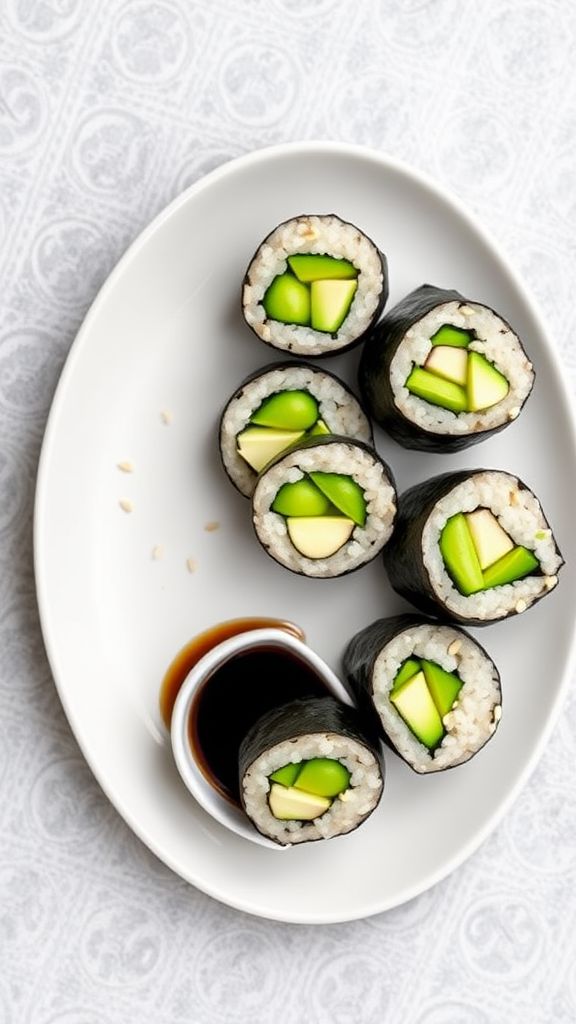 Edamame and Brown Rice Sushi Rolls