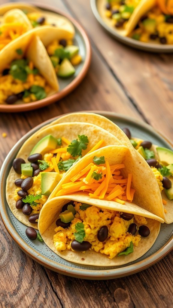 Egg and Black Bean Breakfast Tacos