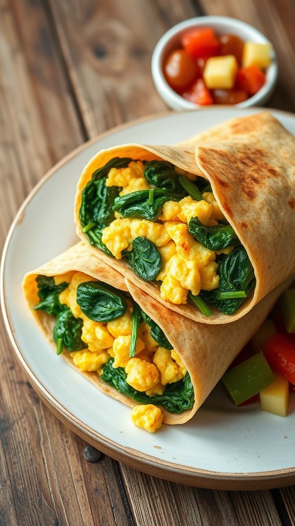 Egg and Spinach Breakfast Wrap  