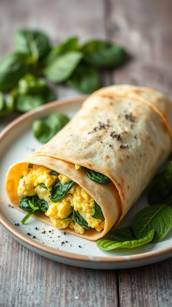 Egg and Spinach Breakfast Wraps