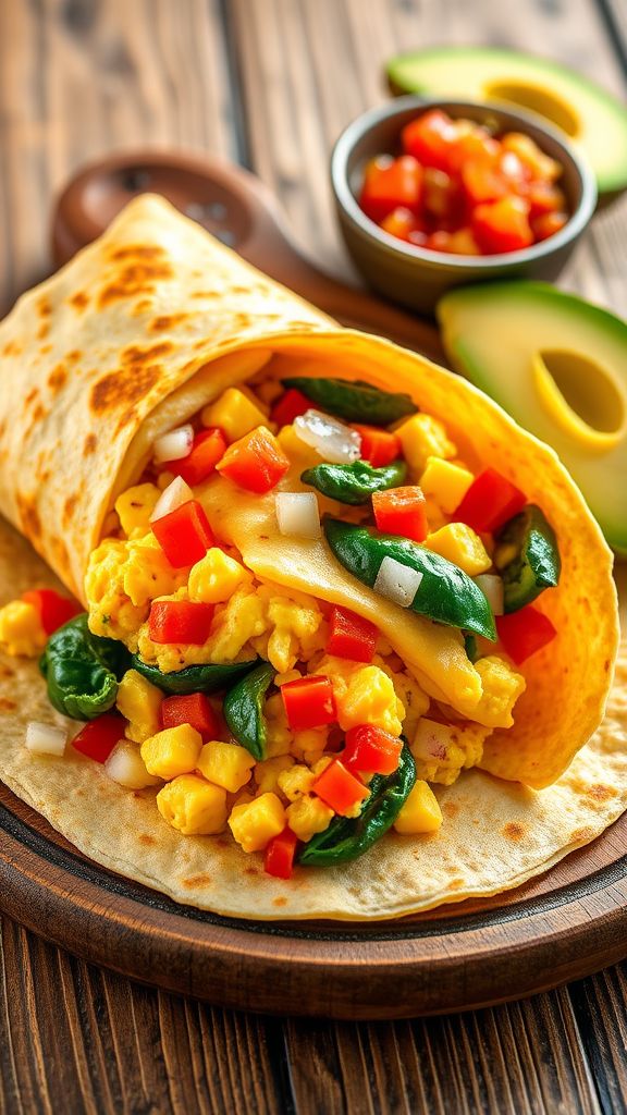 Egg and Veggie Breakfast Burrito  