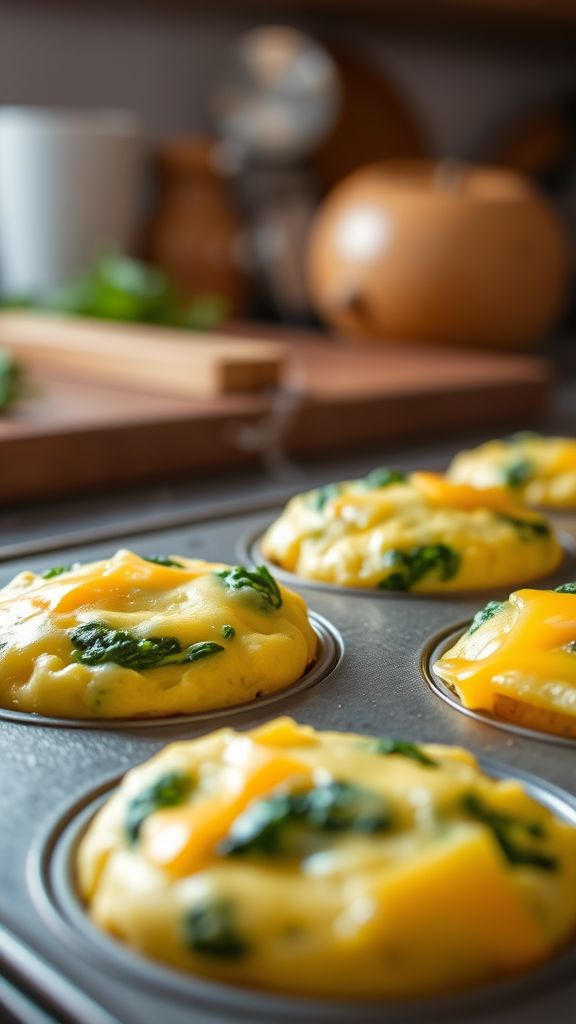 Egg Muffins with Spinach and Cheese  