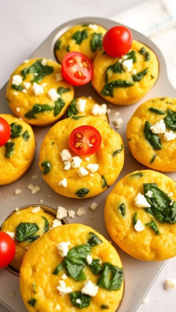 Egg Muffins with Spinach and Feta  