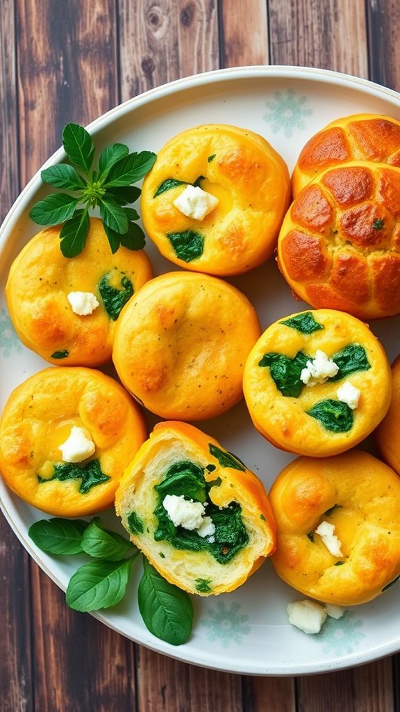 Egg Muffins with Spinach and Feta  