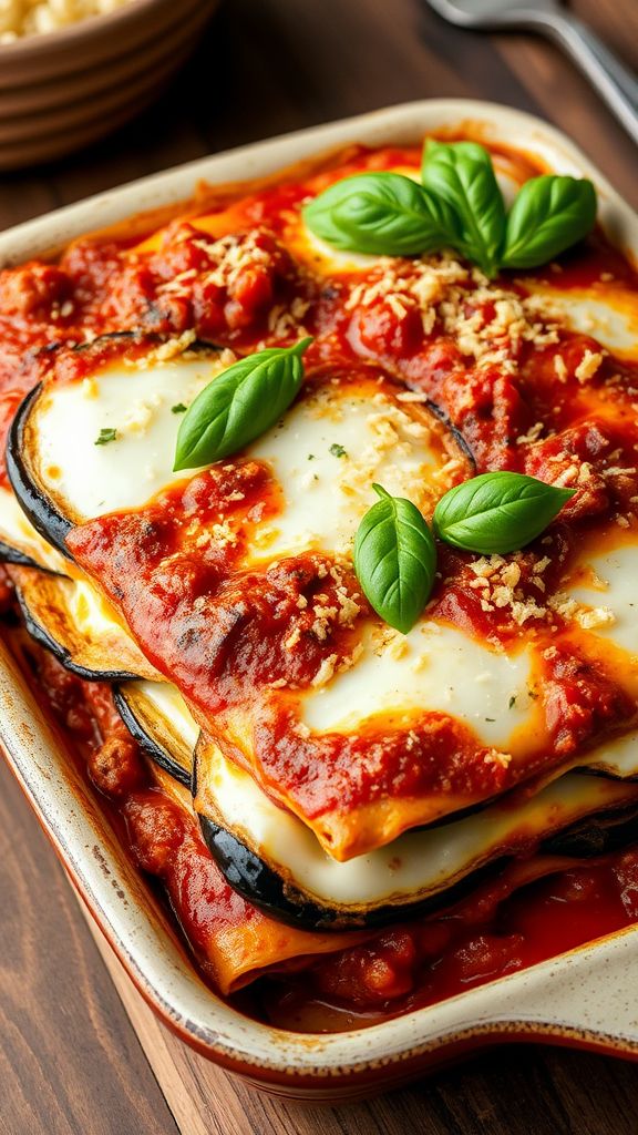 Eggplant Lasagna with Meat Sauce