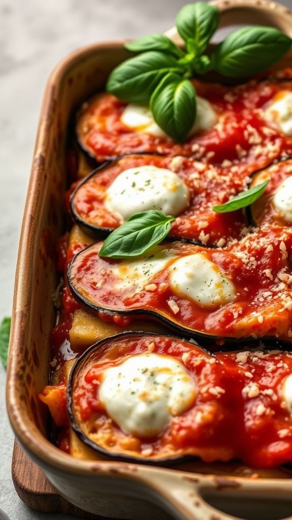 Eggplant Layered Keto Lasagna  