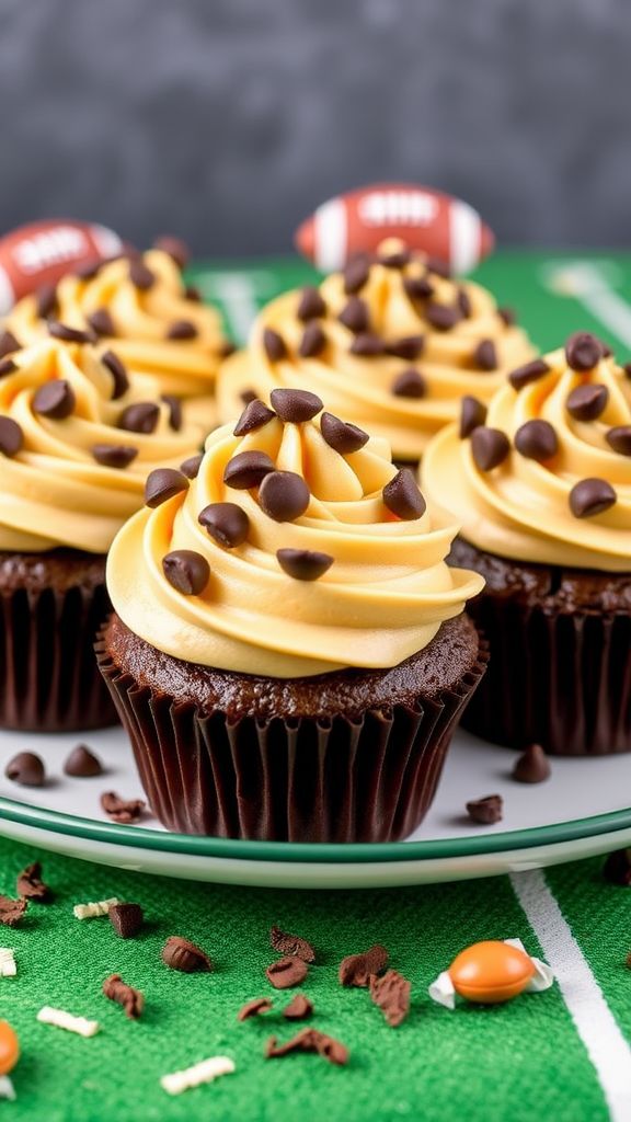 End Zone Peanut Butter Cupcakes  