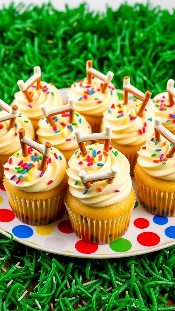 Field Goal Funfetti Cupcakes