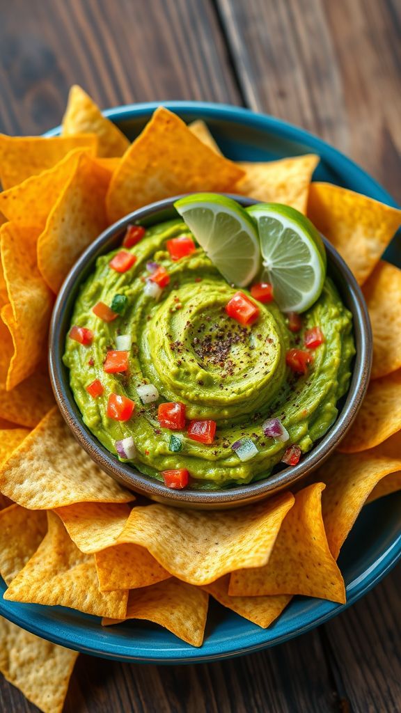 Game Day Guacamole with Crispy Tortilla Chips