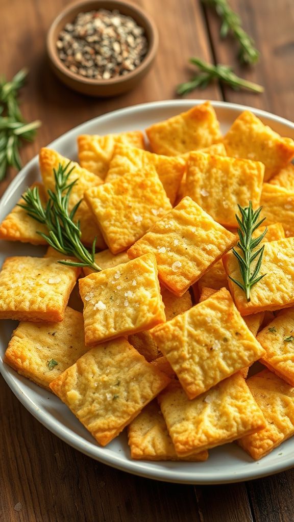 Garlic and Rosemary Cauliflower Crackers