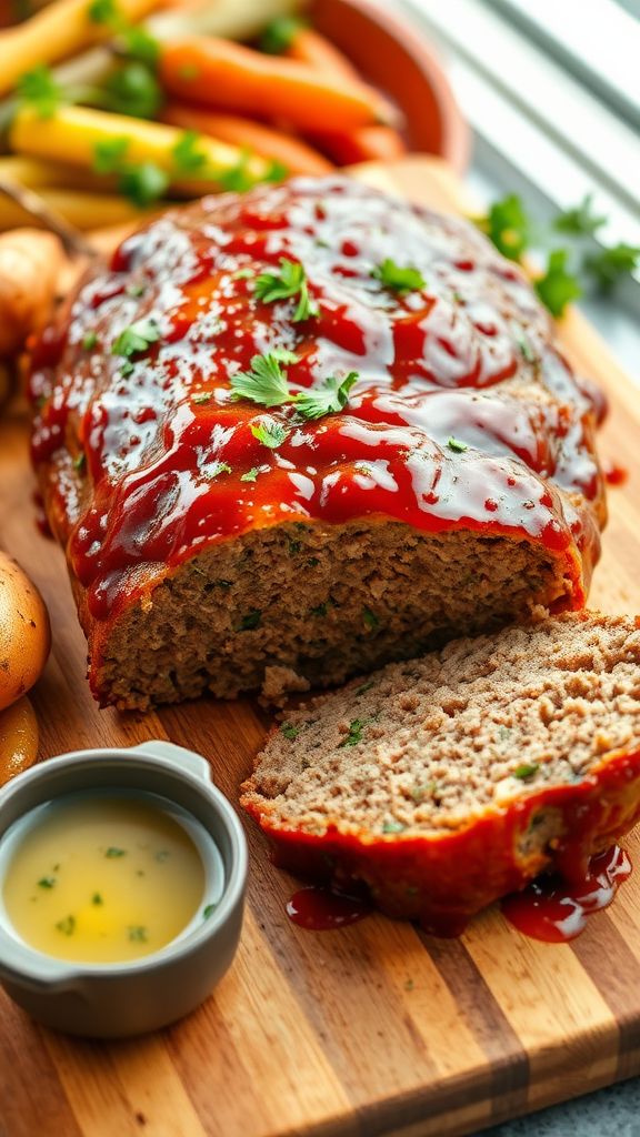 Garlic Butter Herb Meatloaf  